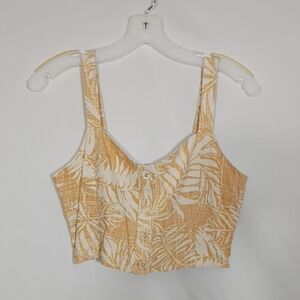 NEW Z Supply Sandcastle Crawford Sandy Bay Palm Top Orange & Cream Size XL